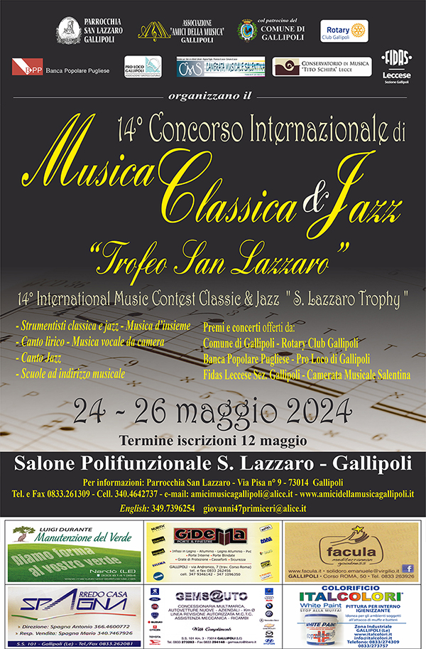 14 Concorso Musica Classica e jazz 2023