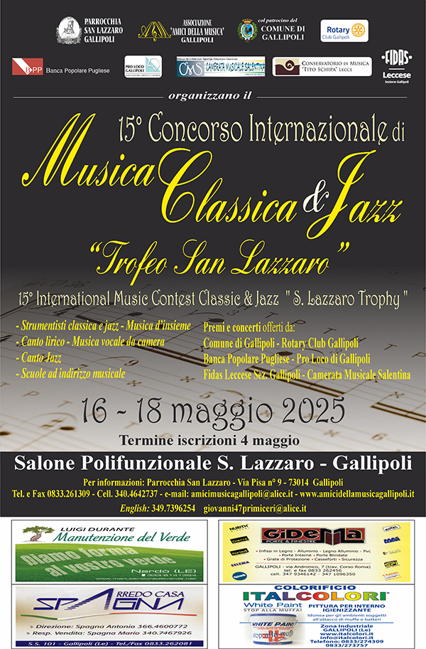 15 Concorso Musica Classica e jazz 2023
