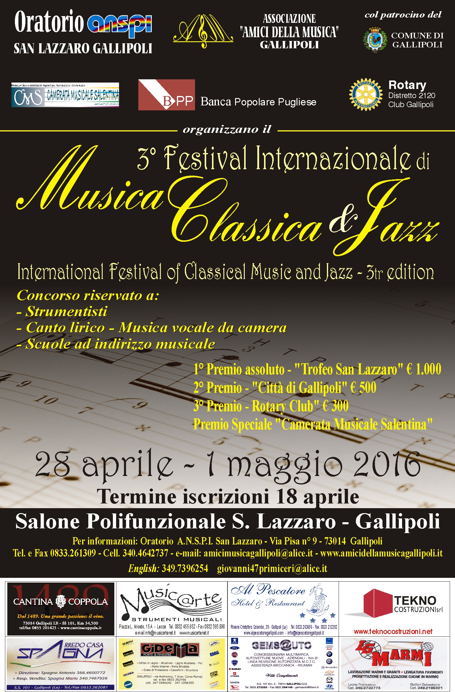 Parrocchia San Lazzaro Festival Musica Classica e jazz 2016 loc